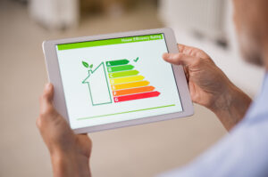 energy efficiency chart on tablet device